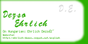 dezso ehrlich business card